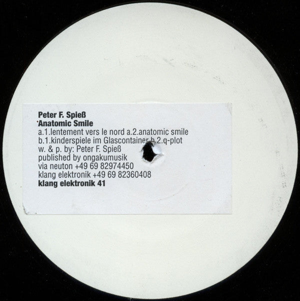 Peter F. Spiess : Anatomic Smile (12", Promo, W/Lbl, Sti)