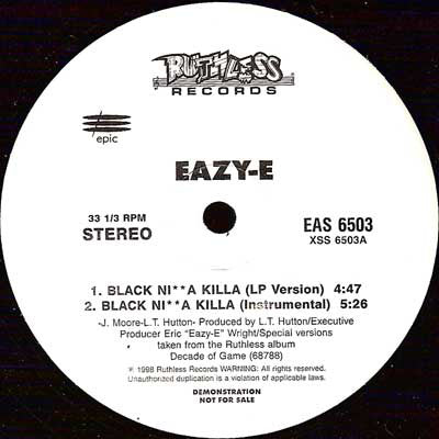 Eazy-E : Black Ni**a Killa (12", Promo)