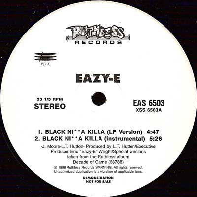 Eazy-E : Black Ni**a Killa (12", Promo)