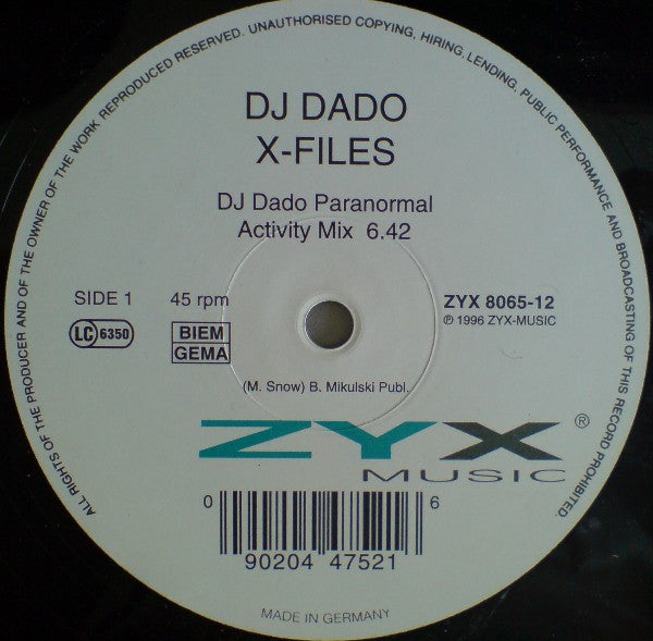 DJ Dado : X-Files (12")