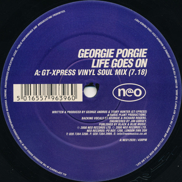 Georgie Porgie : Life Goes On (12")