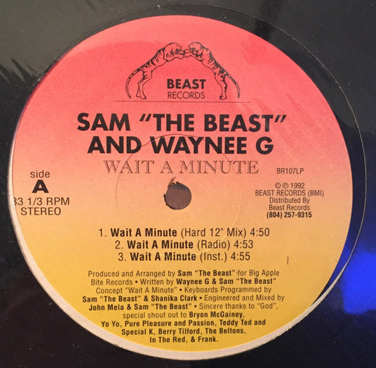 Sam The Beast : Wait A Minute (12", Single)
