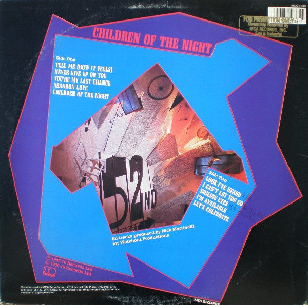 52nd Street : Children Of The Night (LP, Album, Glo)