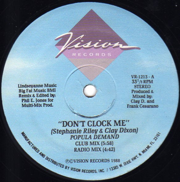 Popula Demand : Don't Clock Me (12")