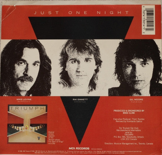 Triumph (2) : Just One Night (7", Single)