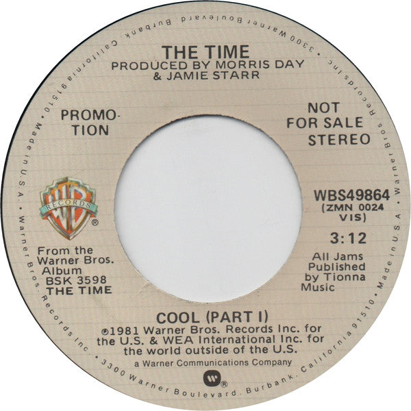 The Time : Cool (Part 1) (7", Single, Mono, Promo)