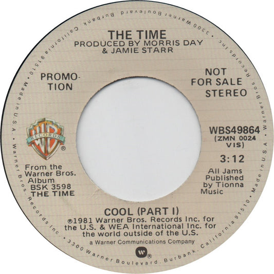 The Time : Cool (Part 1) (7", Single, Mono, Promo)