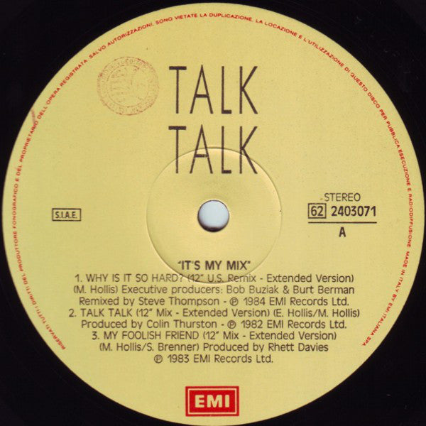 Talk Talk : It's My Mix (12", EP, Comp)