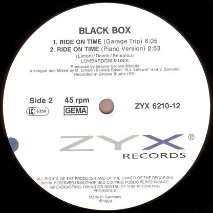Black Box : Ride On Time (12", Maxi)