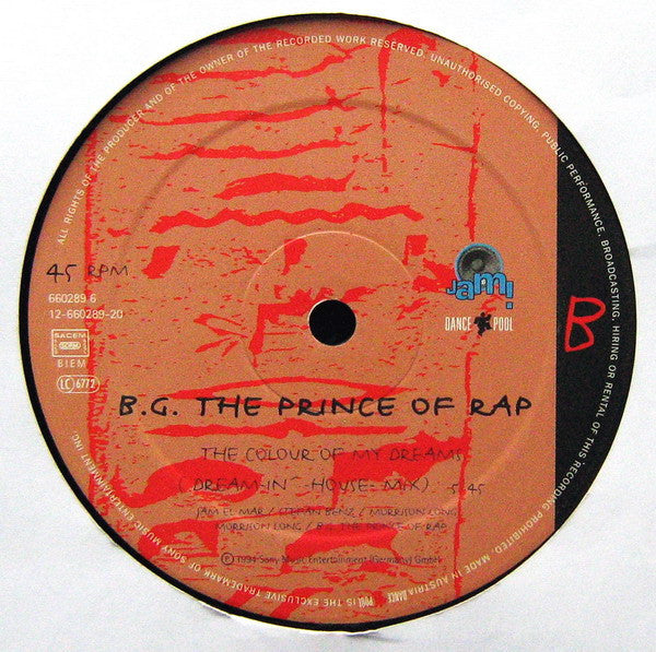 B.G. The Prince Of Rap : The Colour Of My Dreams (12")