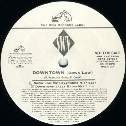 SWV : Downtown (Down Low) / Right Here (Human Nature Duet) (12", Promo)
