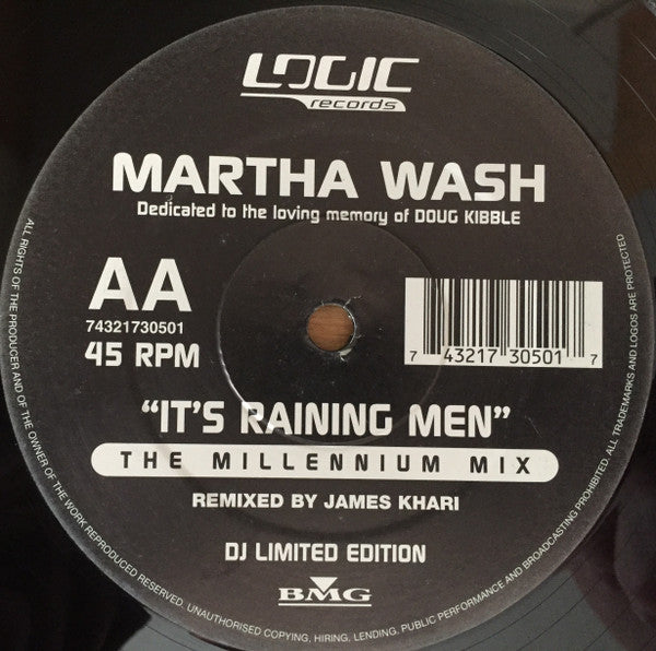 Martha Wash : It's Raining Men (The Millennium Mix) (12", Ltd)