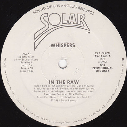 The Whispers : In The Raw (12", Promo)