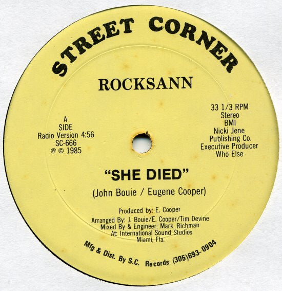 Rocksann : She Died (12")