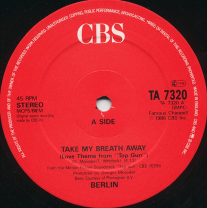 Berlin : Take My Breath Away (Love Theme From "Top Gun") (12")