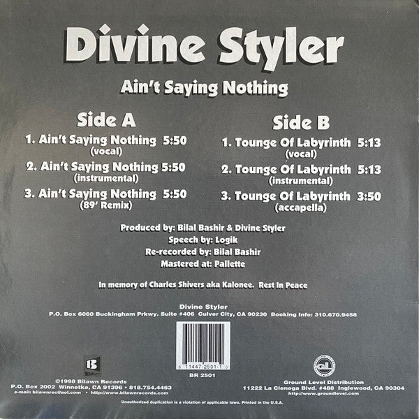 Divine Styler : Ain't Saying Nothing (12")