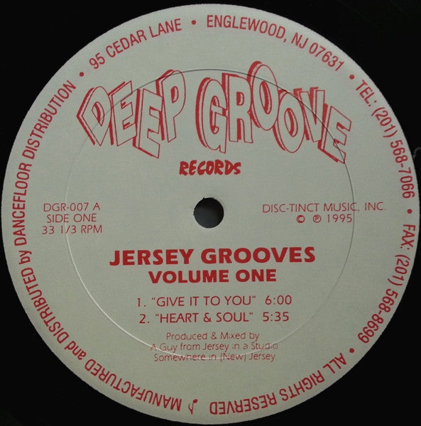 A Guy From Jersey : Jersey Grooves Volume One (12")