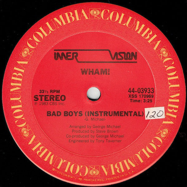 Wham! : Bad Boys (12", Single, RE, Pit)