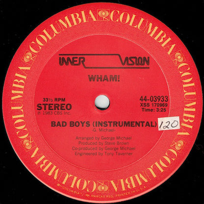 Wham! : Bad Boys (12", Single, RE, Pit)