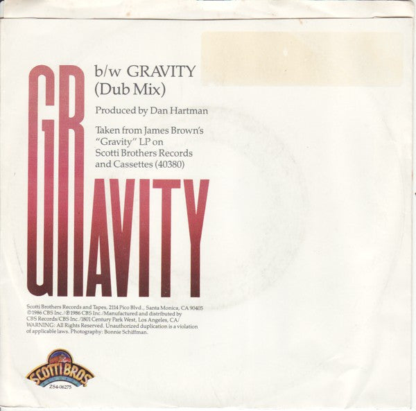 James Brown : Gravity (7", Single, Styrene, Pit)