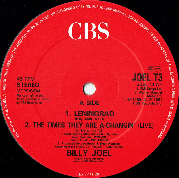 Billy Joel : Leningrad (12", Single)