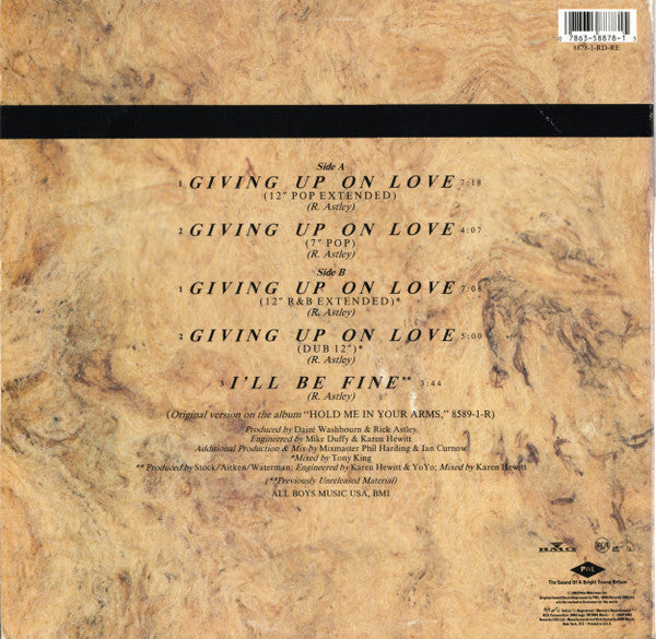 Rick Astley : Giving Up On Love (12")