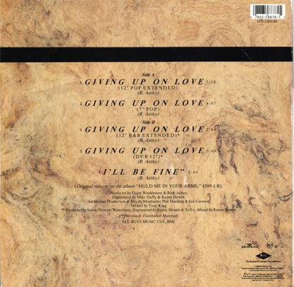 Rick Astley : Giving Up On Love (12")