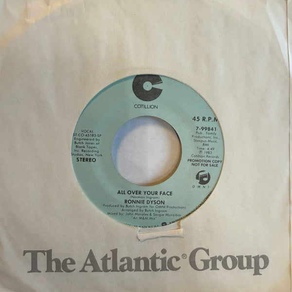 Ronnie Dyson : All Over Your Face (7", Single, Mono, Promo)