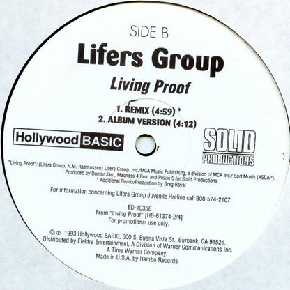 Lifers Group : Jack U. Back (So You Wanna Be A Gangsta) / Living Proof (Remix) (12", Promo)