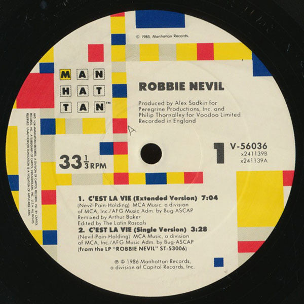 Robbie Nevil : C'est La Vie (12", ARC)