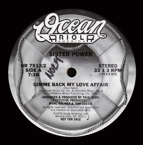 Sister Power : Sister Power (2x12", Promo)