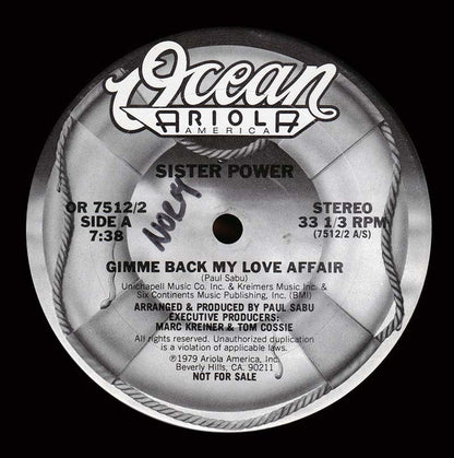 Sister Power : Sister Power (2x12", Promo)