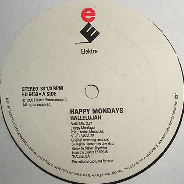Happy Mondays : Hallelujah (12", Promo)