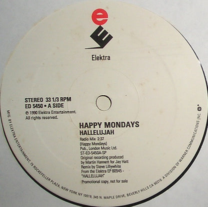 Happy Mondays : Hallelujah (12", Promo)