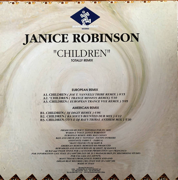 Janice Robinson : Children (Totally Remix) (12")