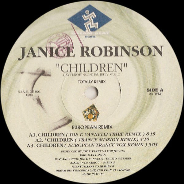 Janice Robinson : Children (Totally Remix) (12")