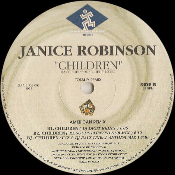 Janice Robinson : Children (Totally Remix) (12")