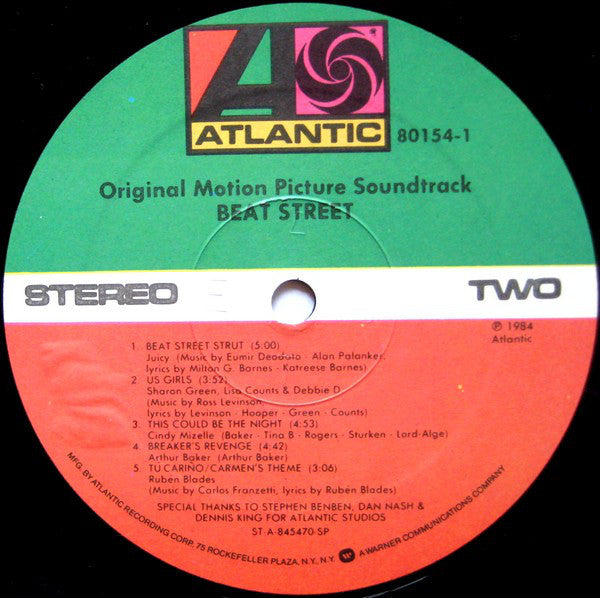 Various : Beat Street (Original Motion Picture Soundtrack) - Volume 1 (LP, Comp, SP)