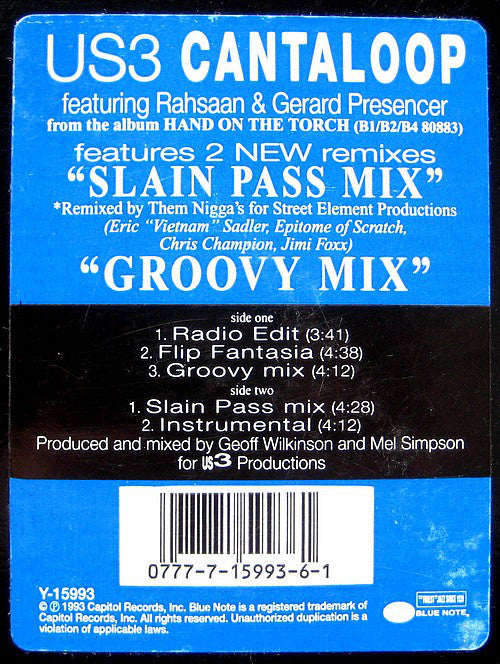 Us3 Featuring Rahsaan & Gerard Presencer : Cantaloop (12", Single)