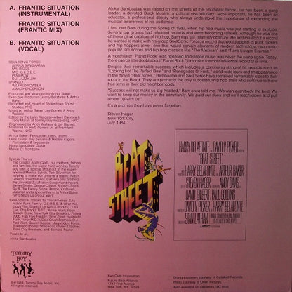 Afrika Bambaataa & Soulsonic Force With Shango : Frantic Situation (12")
