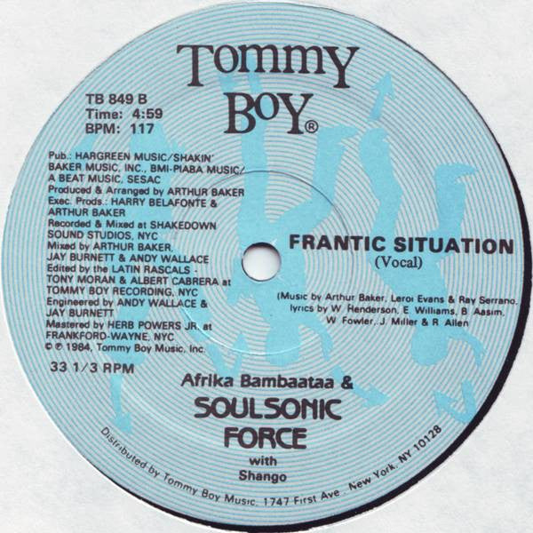 Afrika Bambaataa & Soulsonic Force With Shango : Frantic Situation (12")