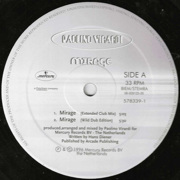 Paolino Virardi : Mirage (12")