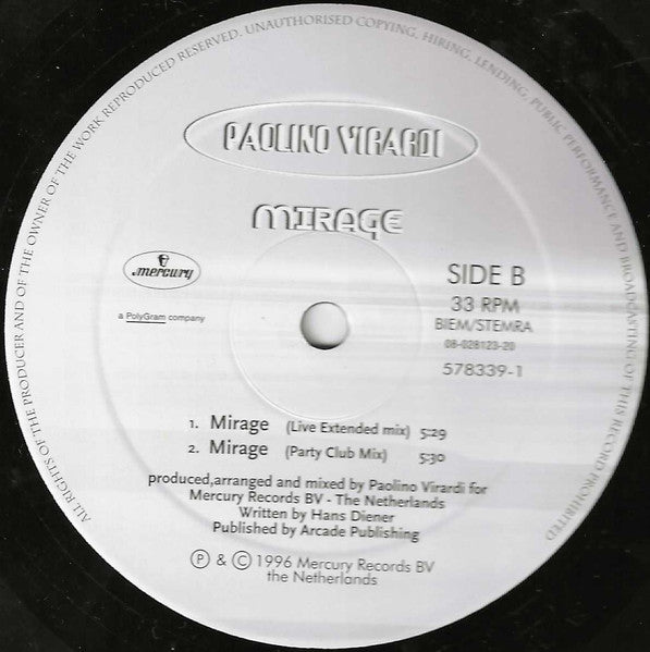 Paolino Virardi : Mirage (12")