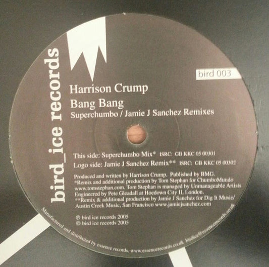 Harrison Crump : Bang Bang (12")