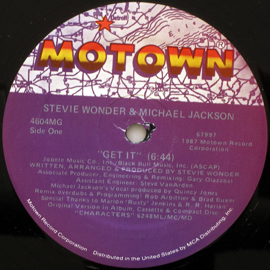 Stevie Wonder & Michael Jackson : Get It (12", Single)