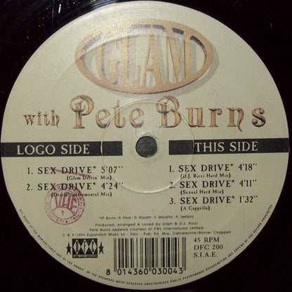 Glam With Pete Burns : Sex Drive (12")