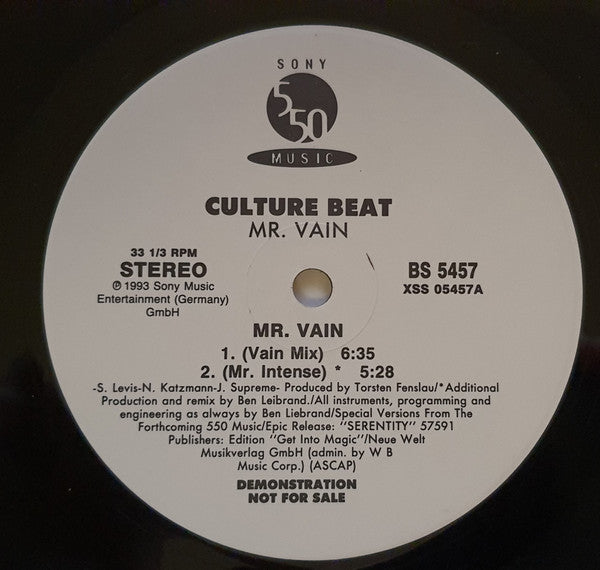 Culture Beat : Mr. Vain (Remixes) (2x12", Promo)