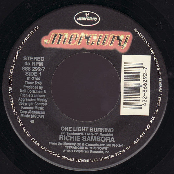 Richie Sambora : One Light Burning / River Of Love (7")