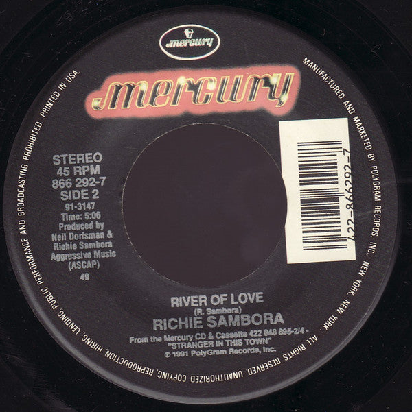 Richie Sambora : One Light Burning / River Of Love (7")