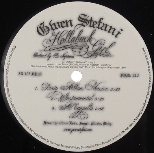 Gwen Stefani : Hollaback Girl (12")